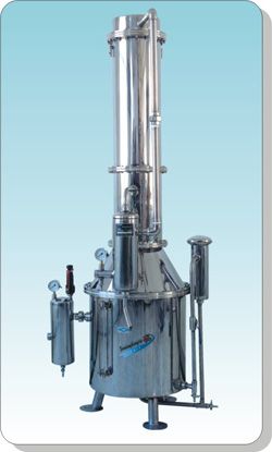 不锈钢塔式蒸汽重蒸馏水器TZ600