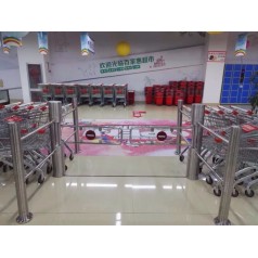 智能感应门生产厂家 超市入口单向摆闸门 欢迎光临感应门