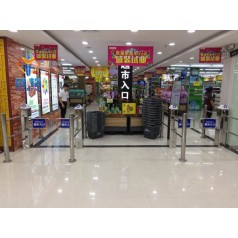 远韬智能超市自动感应开门立柱摆闸 带护栏圆柱摆闸 自动感应单向通行门禁机
