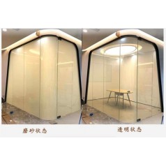 透光率智能雾化玻璃 双层钢化夹胶 写字楼酒店隔断