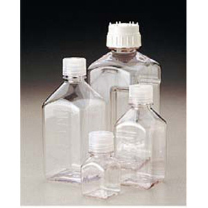 Nalgene 进口 方型带盖 PETG 培养基瓶 2019-0030 有刻度透明 防漏