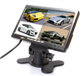 7寸车载显示器/液晶监视器/内置四分割/高清/4路视频/可接4个摄像头/高清全新屏/车上监控/大巴 货车 收割机监控专用